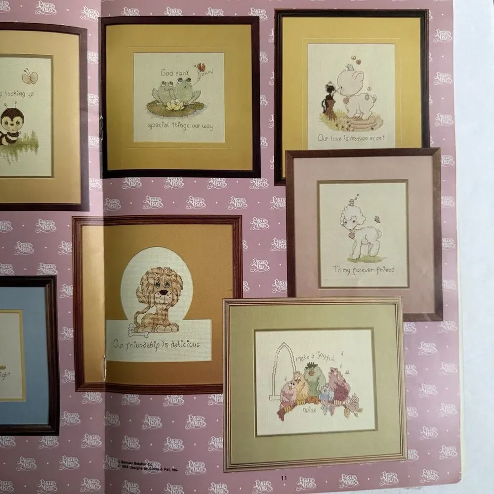 Vtg Precious Moments Fur Ever Friends Cross Stitch Booklet Gloria And Pat PM-5